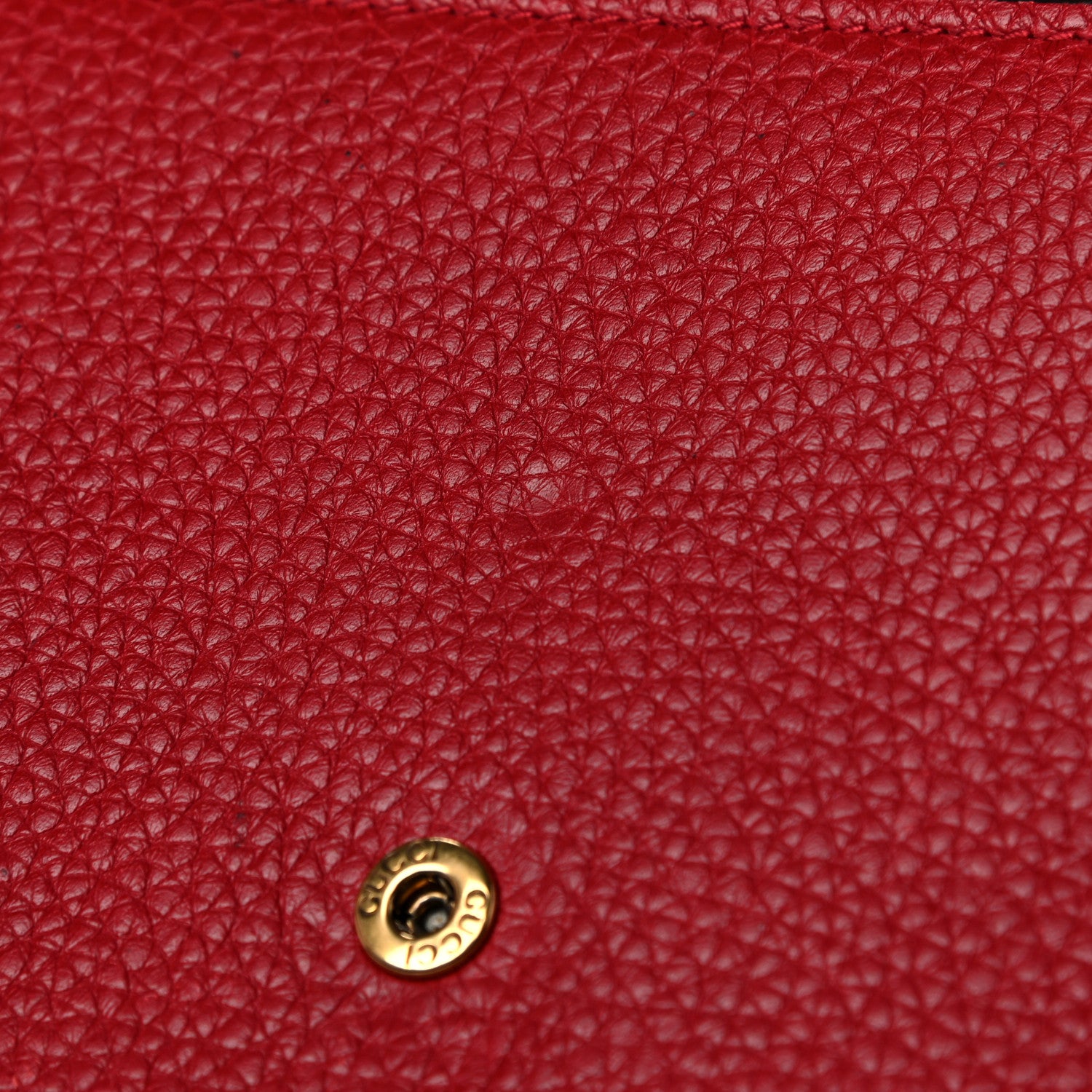Gucci Calfskin GG Marmont Chain Wallet Vulcanic Red 9 of 13