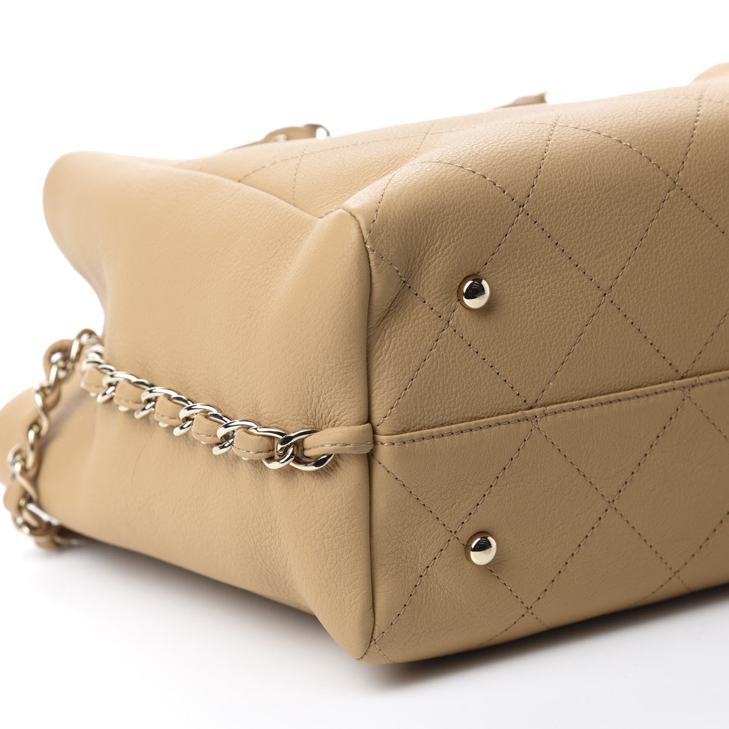 Chanel Bullskin Stitched Medium Shopping Bag Beige 7 of 11