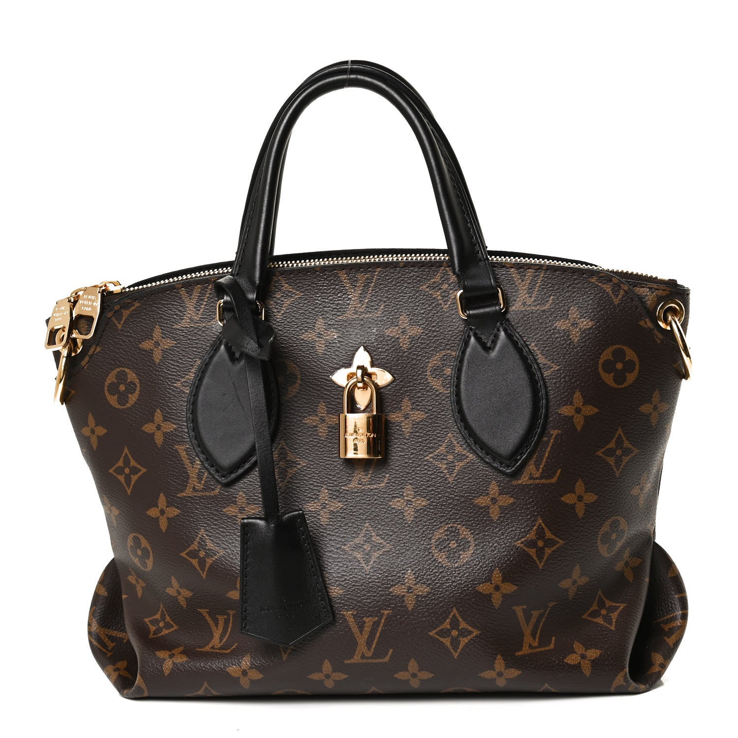 Louis Vuitton Monogram Flower Zipped Tote PM Black 1 of 11