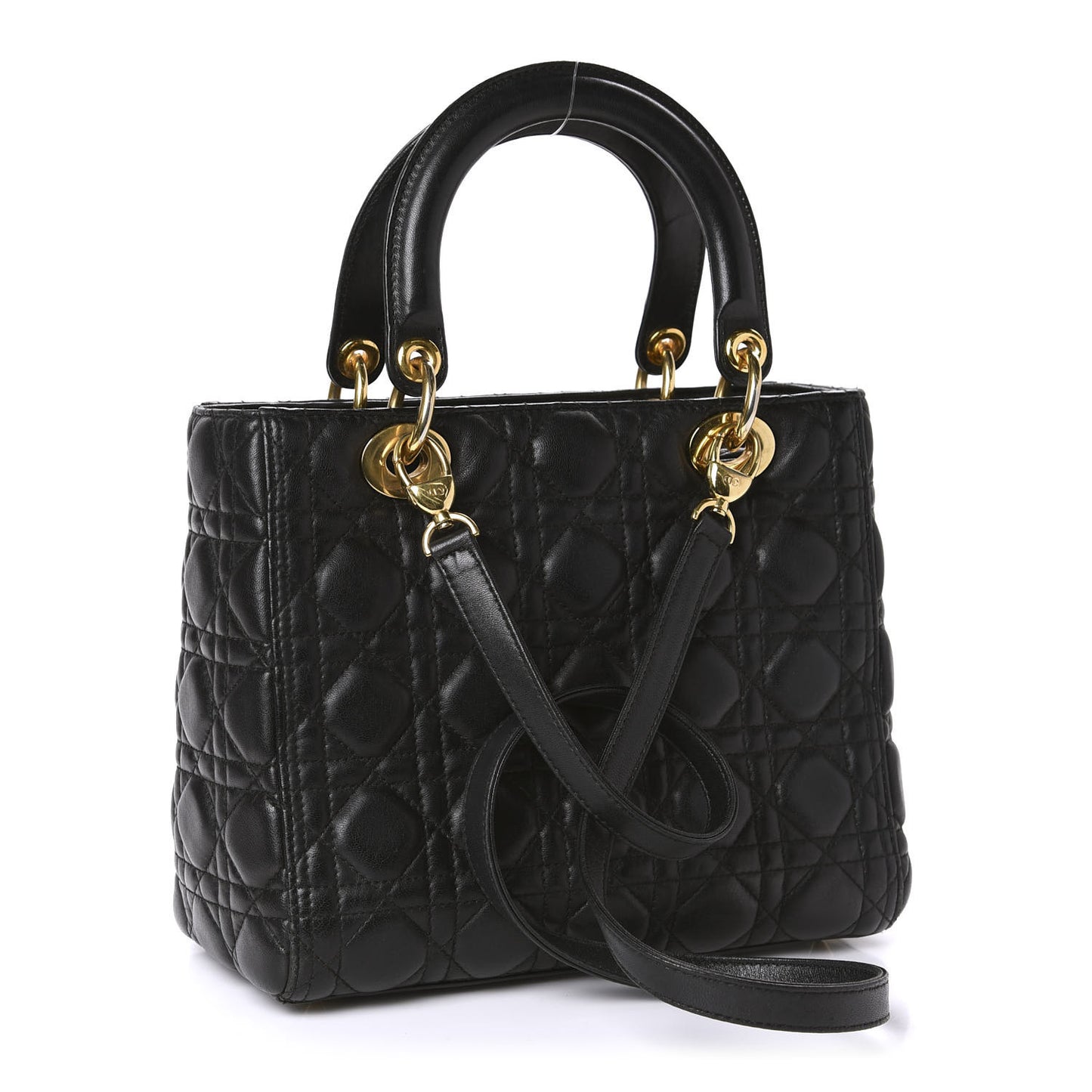 Lambskin Cannage Medium Lady Dior Black