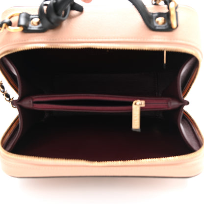 Chanel Caviar Quilted Medium CC Filigree Vanity Case Beige Black 5 of 10