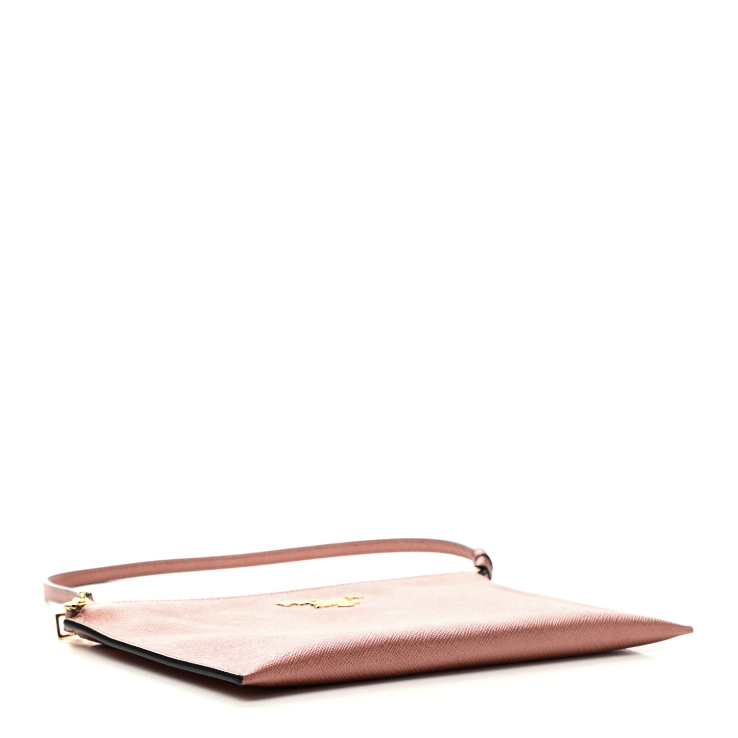 Metallic Saffiano Small Flat Pouch Antico Mordore