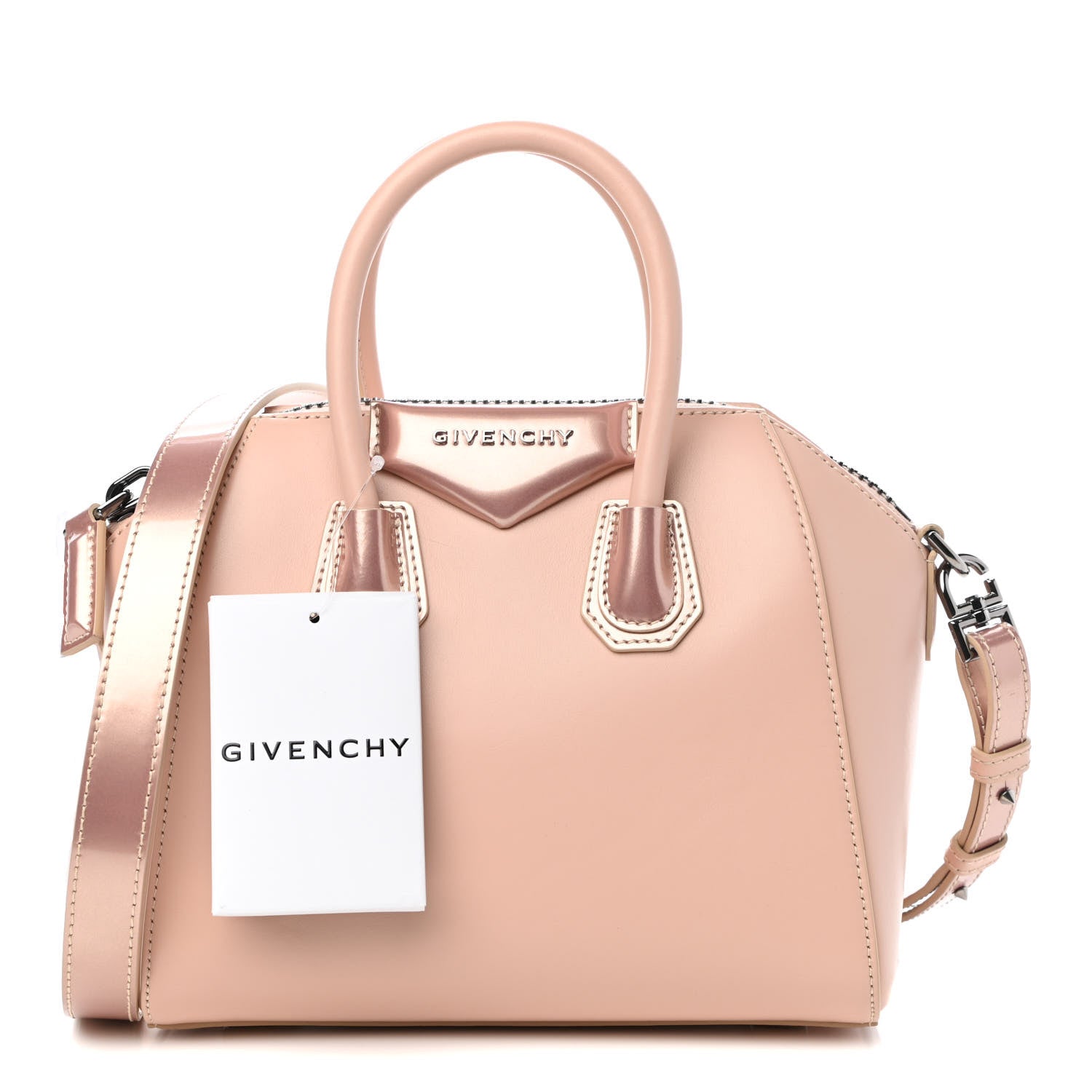 Givenchy Metallic Calfskin Mini Antigona Light Pink 1 of 9