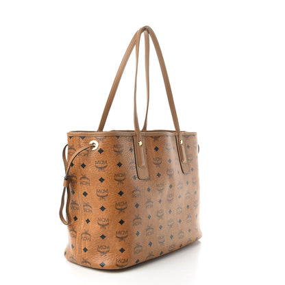 MCM Visetos Medium Liz Reversible Shopper Tote Cognac 5 of 10