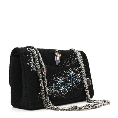 Chanel Boucle Tweed Crystal Bead Embellished Space Charms 2.55 Reissue 225 Flap Black Multicolor 3 of 12