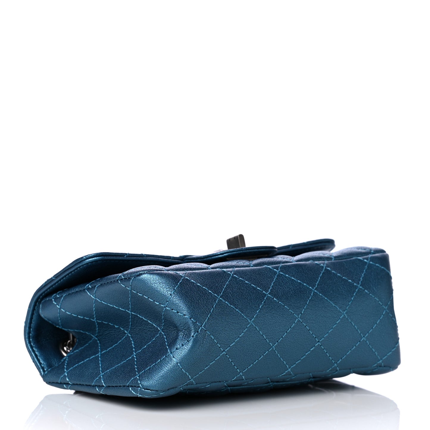 Metallic Sheepskin Quilted 2.55 Reissue Mini Flap Blue
