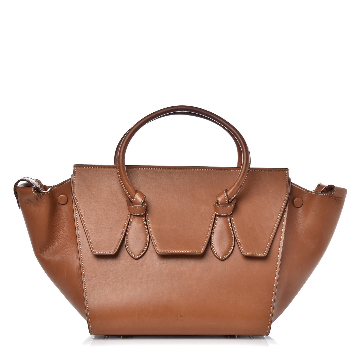 Natural Calfskin Mini Tie Knot Tote Tan