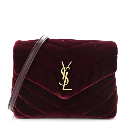 Saint Laurent Velvet Y Quilted Monogram Toy Loulou Crossbody Bag French Burgundy 1 of 10