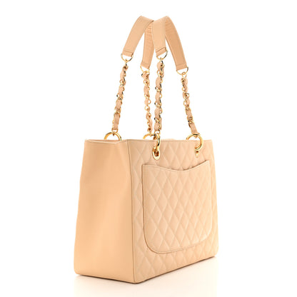 Chanel Caviar Quilted Grand Shopping Tote GST Beige 3 of 16