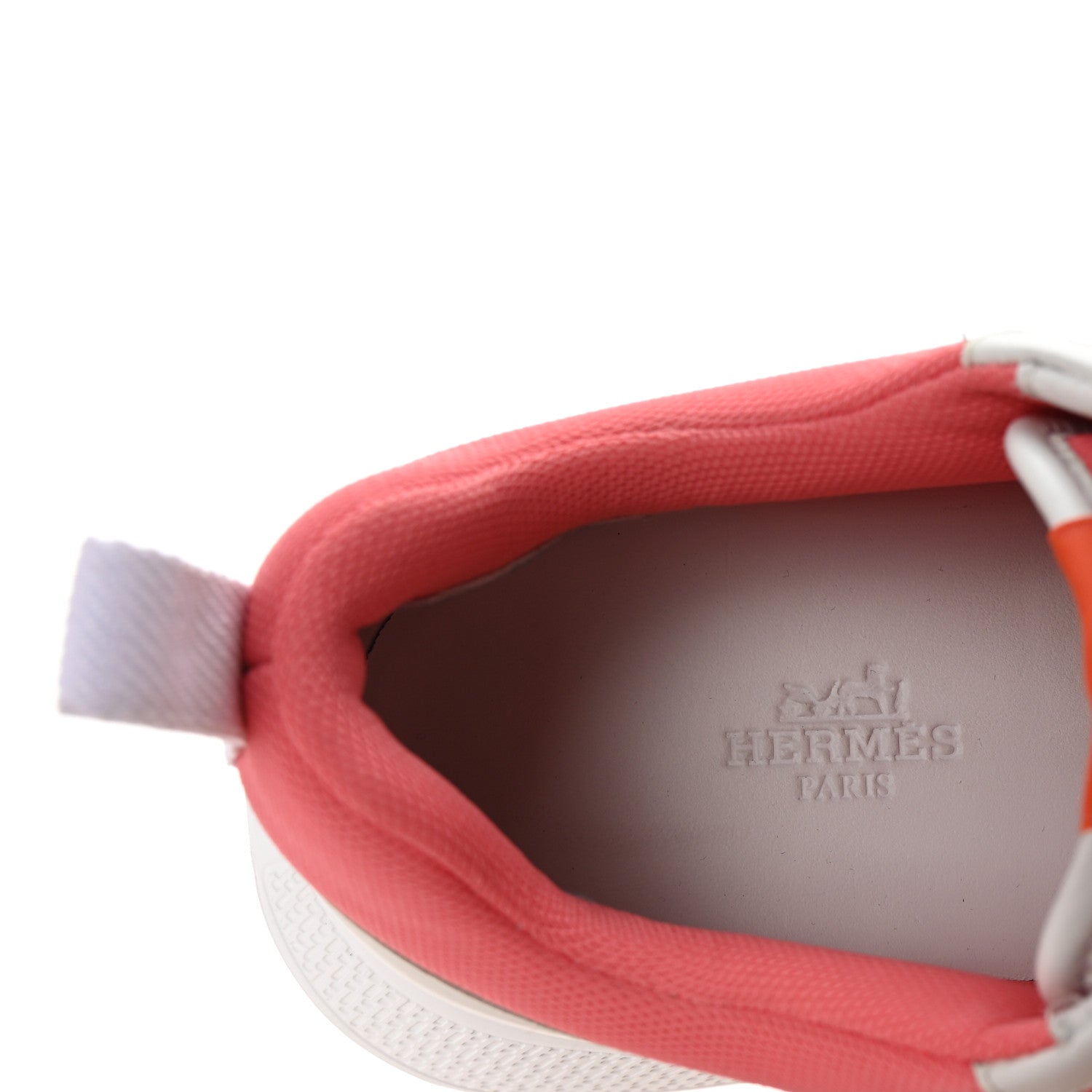 Hermes Mesh Calfskin Womens Giga Sneakers 37.5 Rose Du Desert White 8 of 10