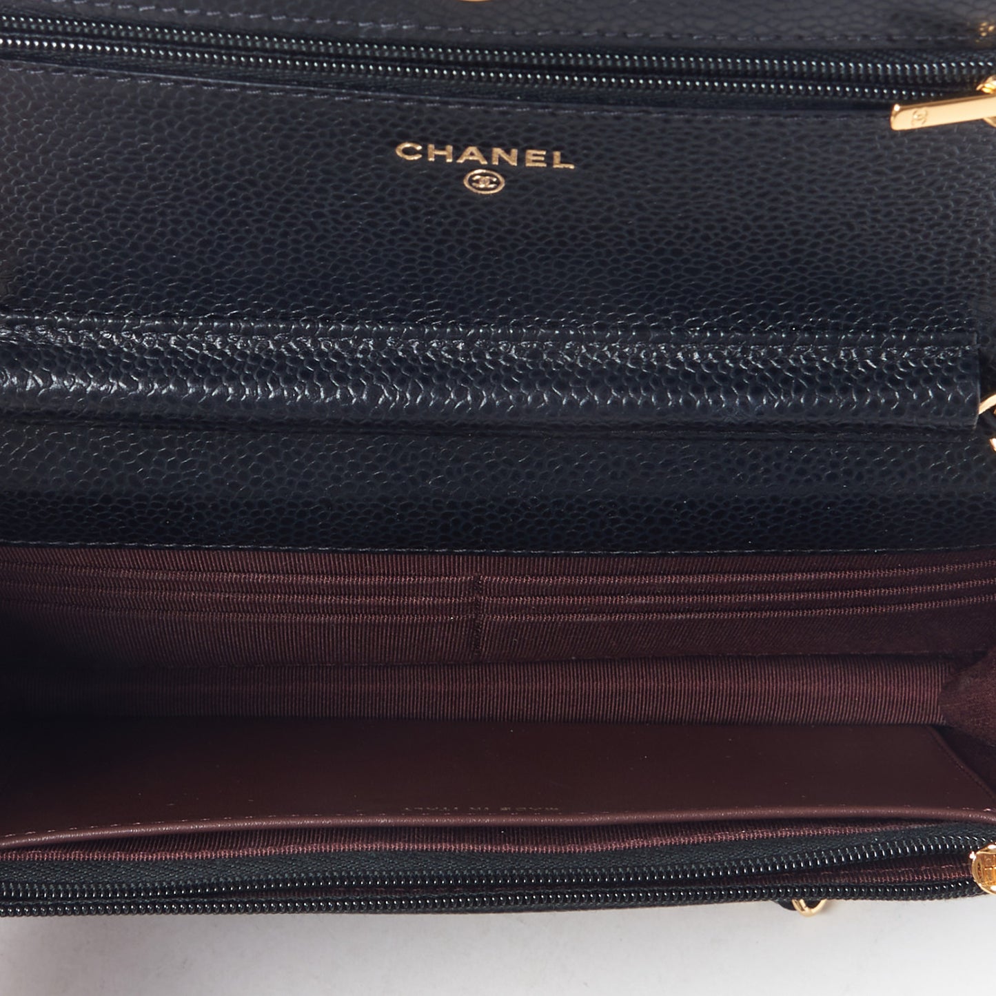 Caviar Quilted Wallet On Chain WOC Black