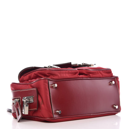 Prada Tessuto Nylon Front Pocket Tote Cherry 4 of 10