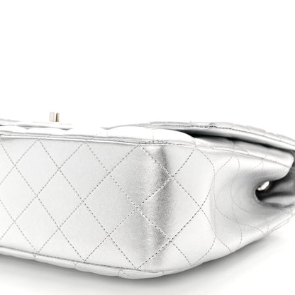 Chanel Metallic Lambskin Quilted Jumbo Single Flap Silver 10 of 11