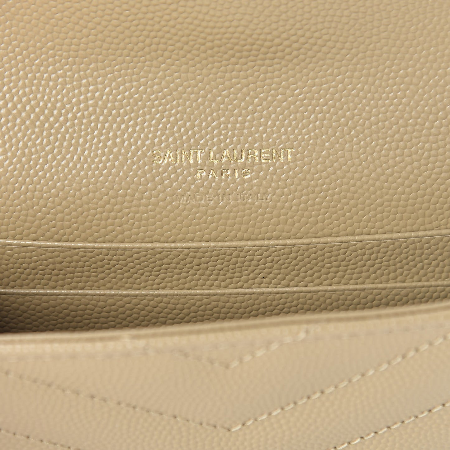 Grain De Poudre Matelasse Chevron Small Monogram Envelope Wallet Darke Beige