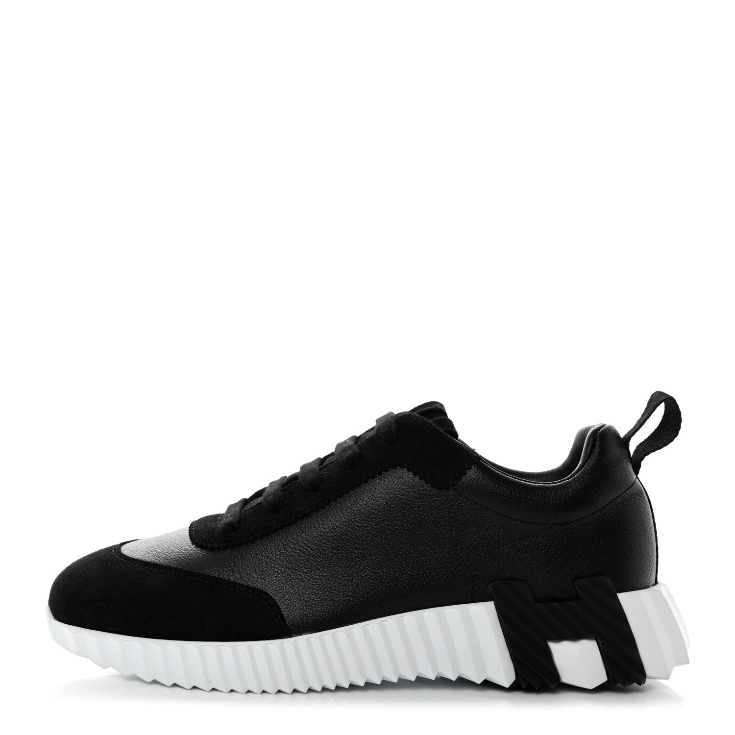 Hermes Goatskin Suede Goatskin Bouncing Sneakers 37 Black 1 of 8