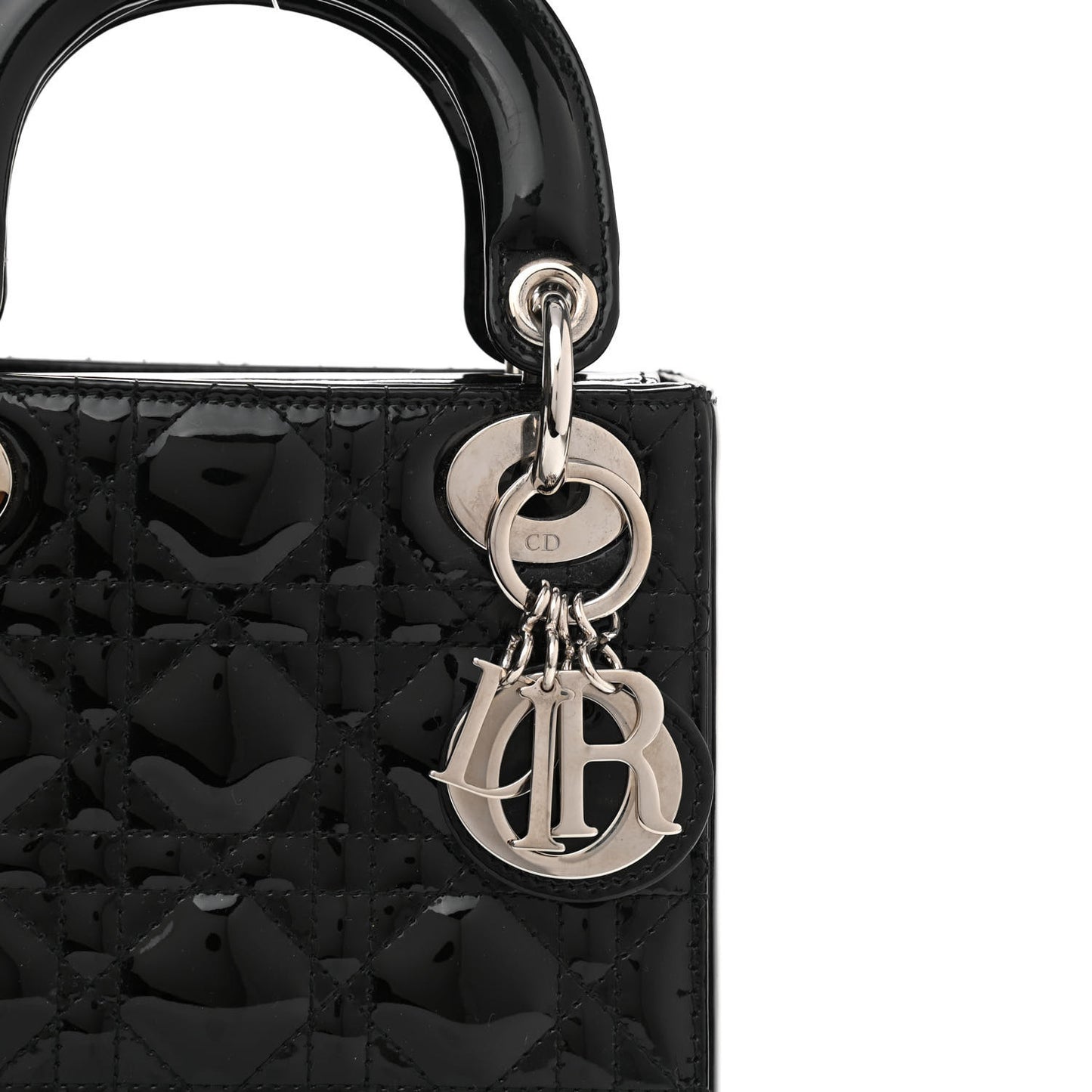 Patent Cannage Mini Lady Dior Black