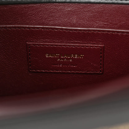 Saint Laurent Smooth Calfskin Medium Classic Monogram Cassandra Top Handle Black Rouge Legion 6 of 25