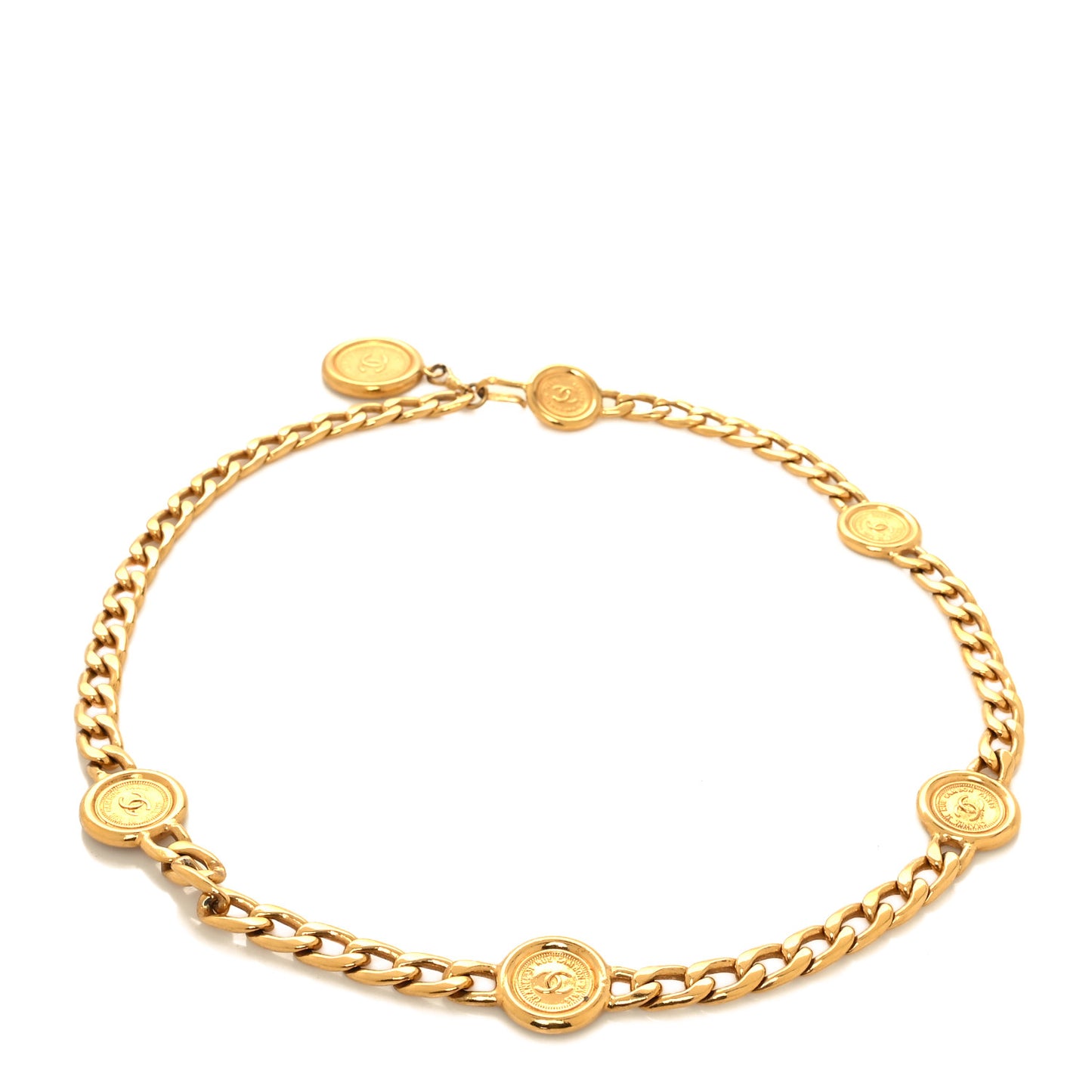 CC Medallion Chain Belt Gold
