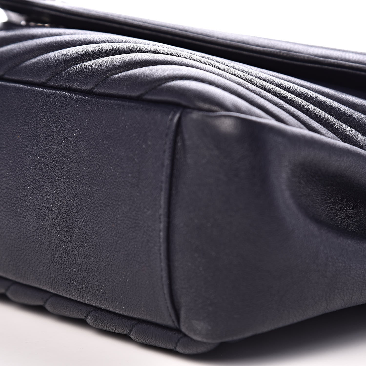 Saint Laurent Sheepskin Matelasse Chevron Monogram Large College Satchel Navy Blue 10 of 11