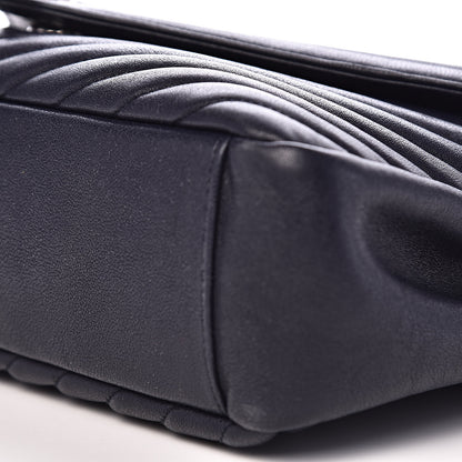 Saint Laurent Sheepskin Matelasse Chevron Monogram Large College Satchel Navy Blue 10 of 11