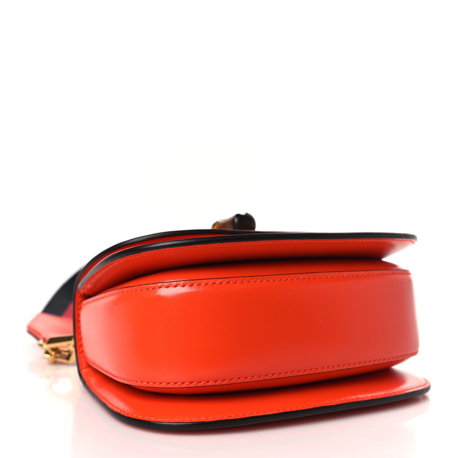 Gucci Boarded Dyana Lux Calfskin Web Mini Bamboo 1947 Top Handle Bag Calypso Orange 4 of 10