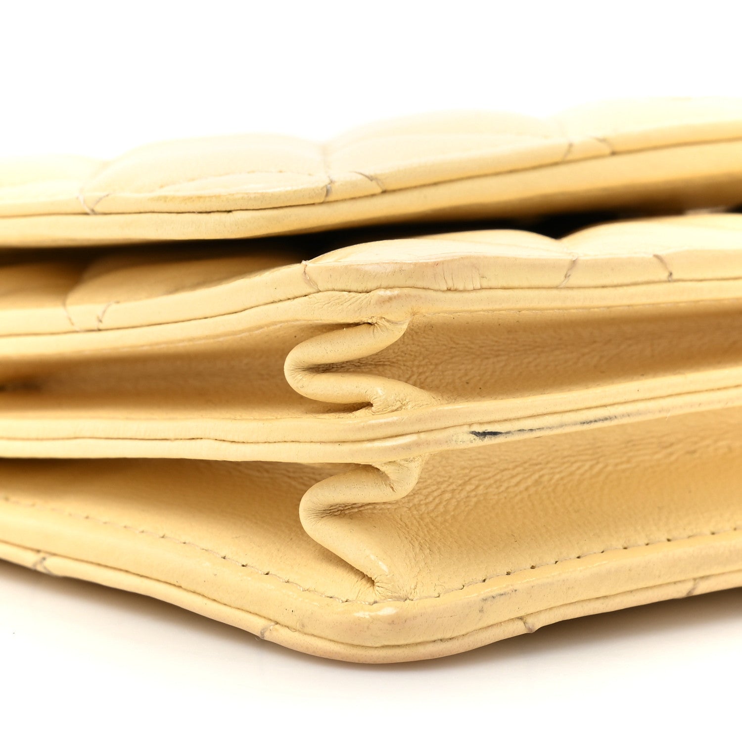 Chanel Lambskin Quilted Mini Wallet On Chain WOC Yellow 11 of 20