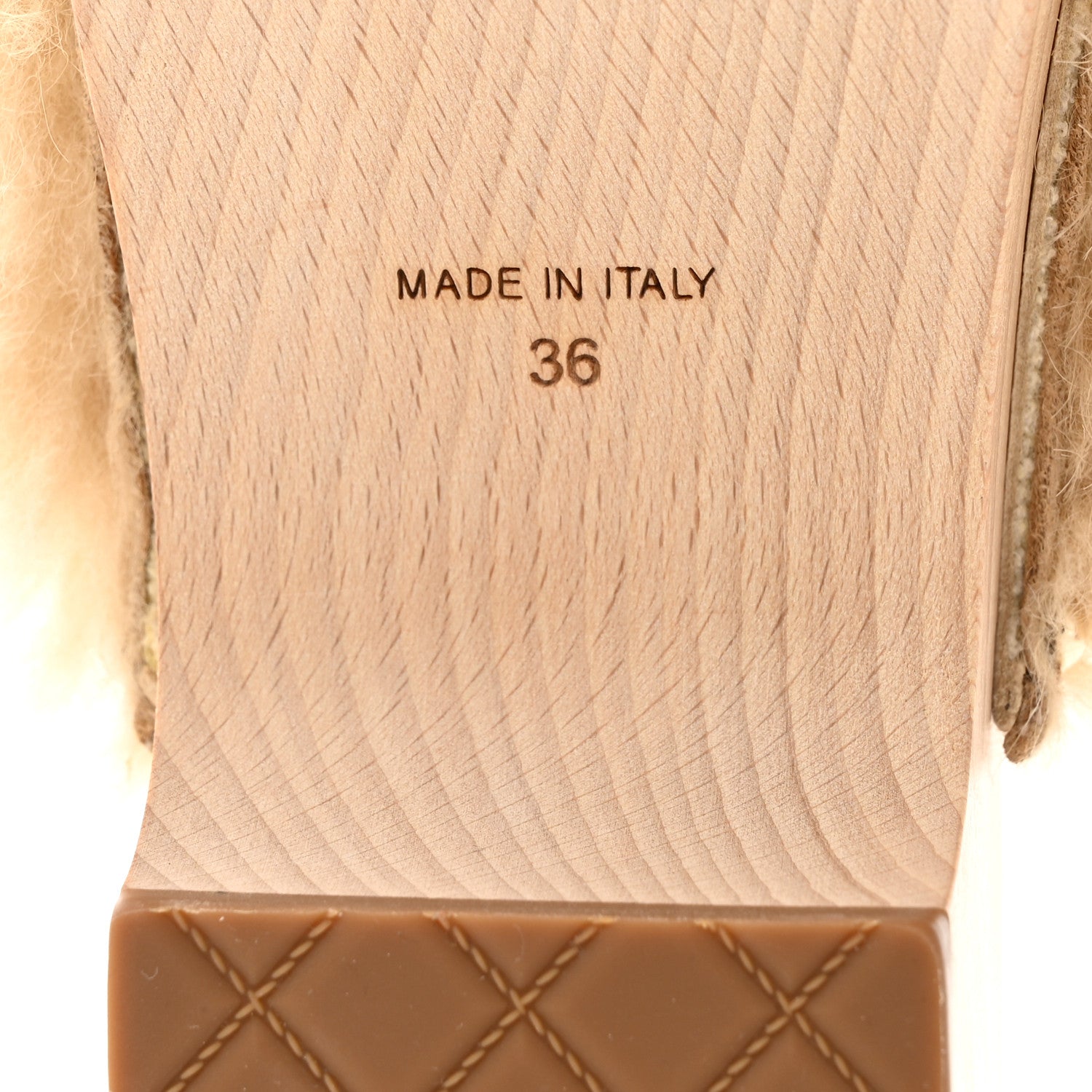 Chanel Shearling Lambskin Clogs 36 Beige 8 of 9
