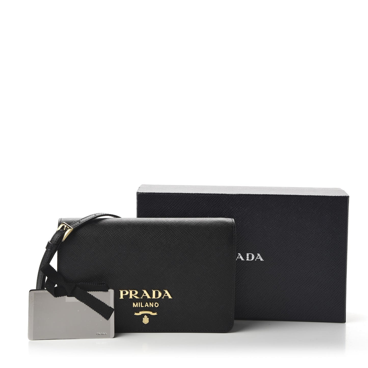 Saffiano Lux Crossbody Bag Black