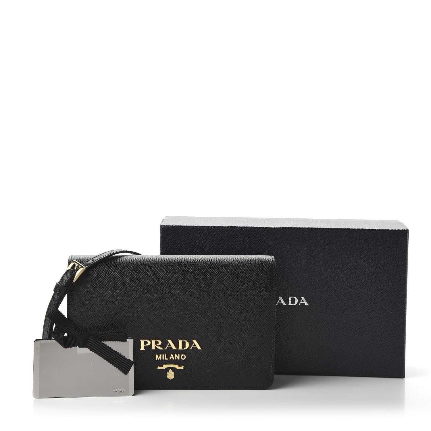 Prada Saffiano Lux Crossbody Bag Black 10 of 10