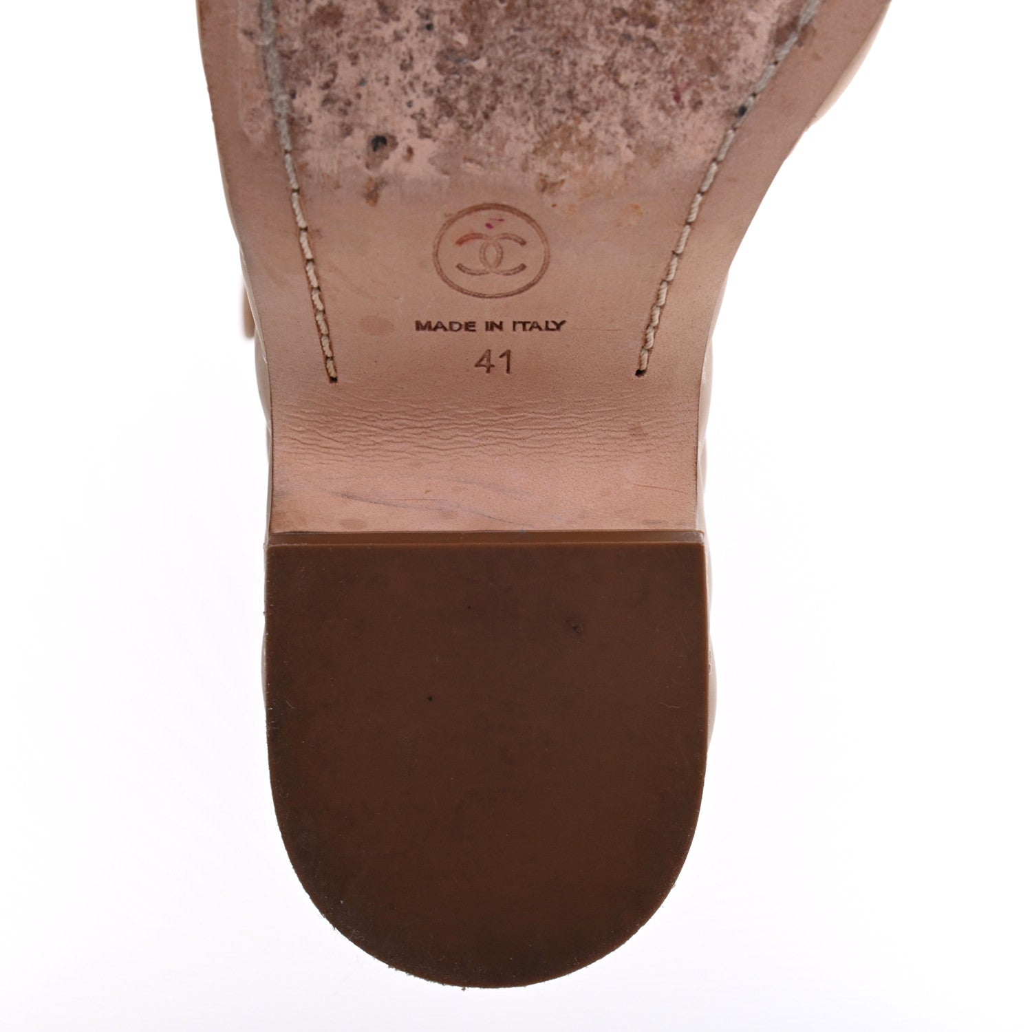 Chanel Calfskin Quilted Chain Around Wedge Sandals 41 Light Beige 10 of 19