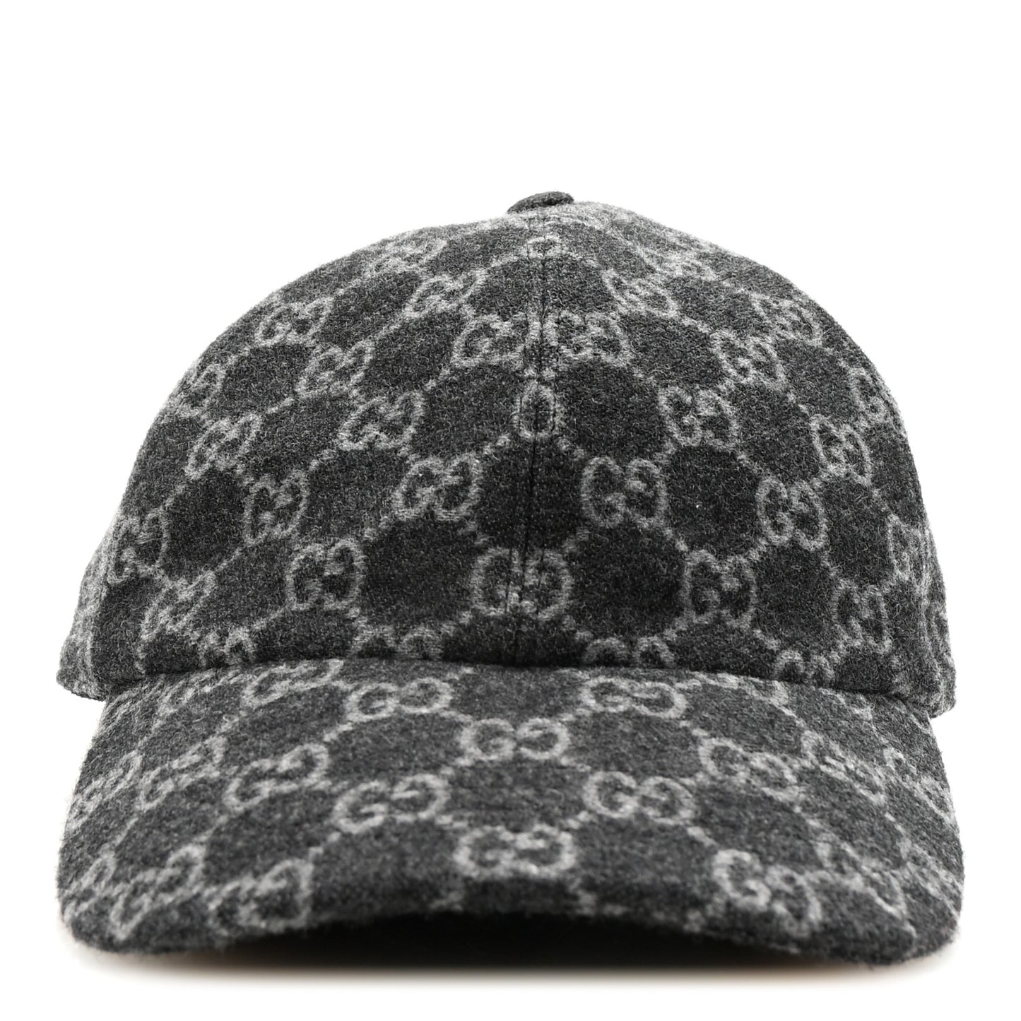 Covered Wool GG Monogram Baseball Hat L Grey Dark Grey Black