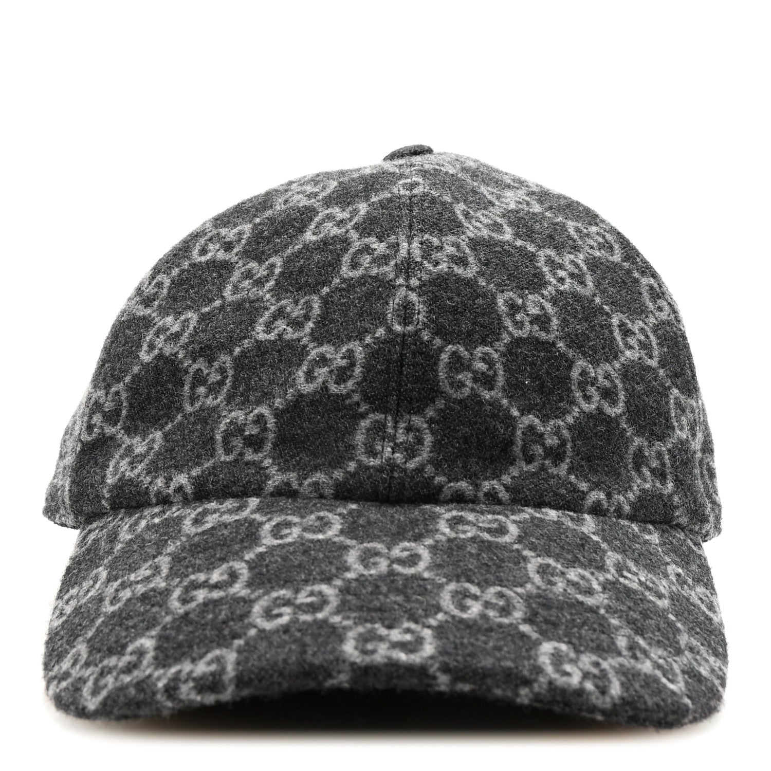 Gucci Covered Wool GG Monogram Baseball Hat L Grey Dark Grey Black 3 of 8