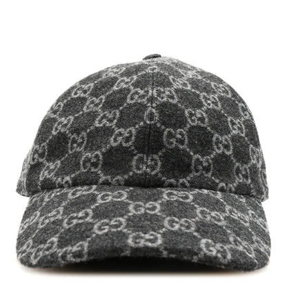 Gucci Covered Wool GG Monogram Baseball Hat L Grey Dark Grey Black 3 of 8