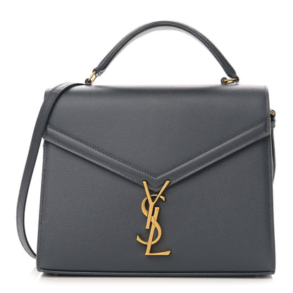 Saint Laurent Grain de Poudre Medium Classic Monogram Cassandra Top Handle Dark Smog 1 of 11