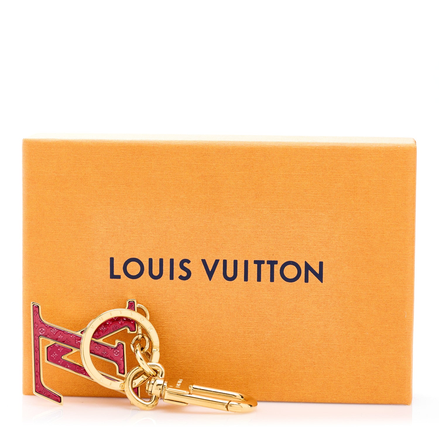 Louis Vuitton LV Nanogram Bag Charm Key Holder Red 1492030