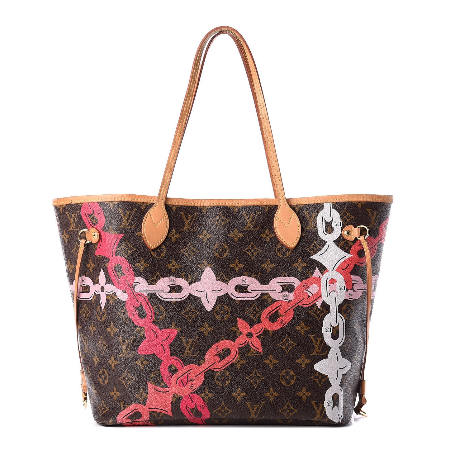 Monogram Bay Neverfull MM Rose Ballerine Poppy