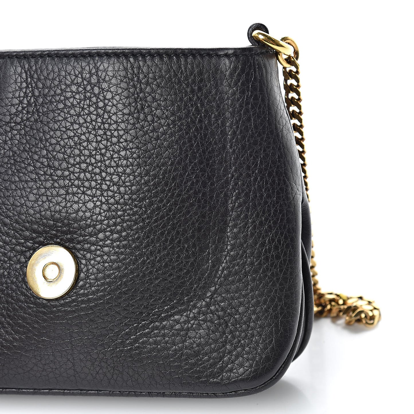 Pebbled Calfskin Small 1973 Chain Shoulder Bag Black