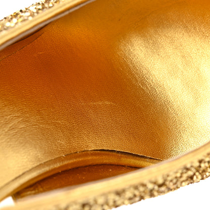 Chanel Glitter Grosgrain Cap Toe CC Slingback Pumps 39.5 Gold Black 16 of 17