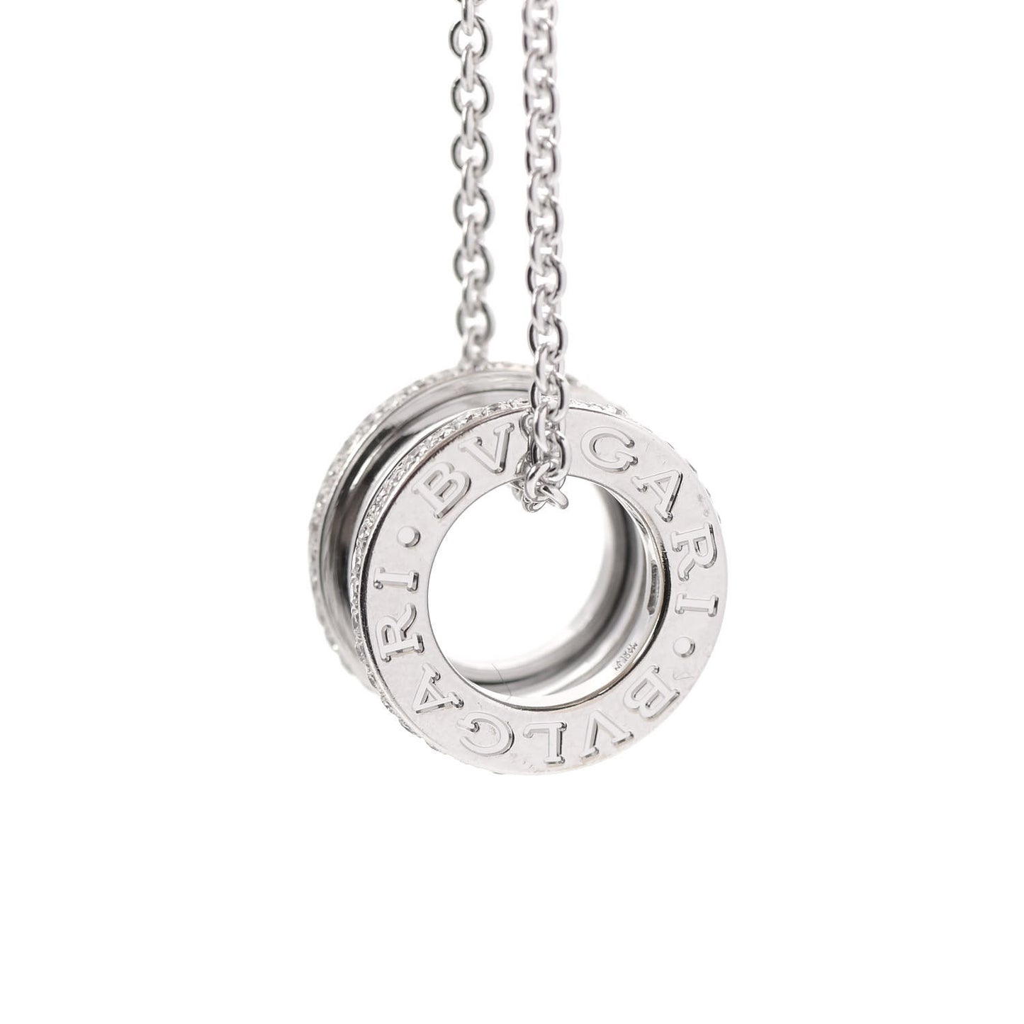 18K White Gold Diamond B.Zero1 Pendant Necklace
