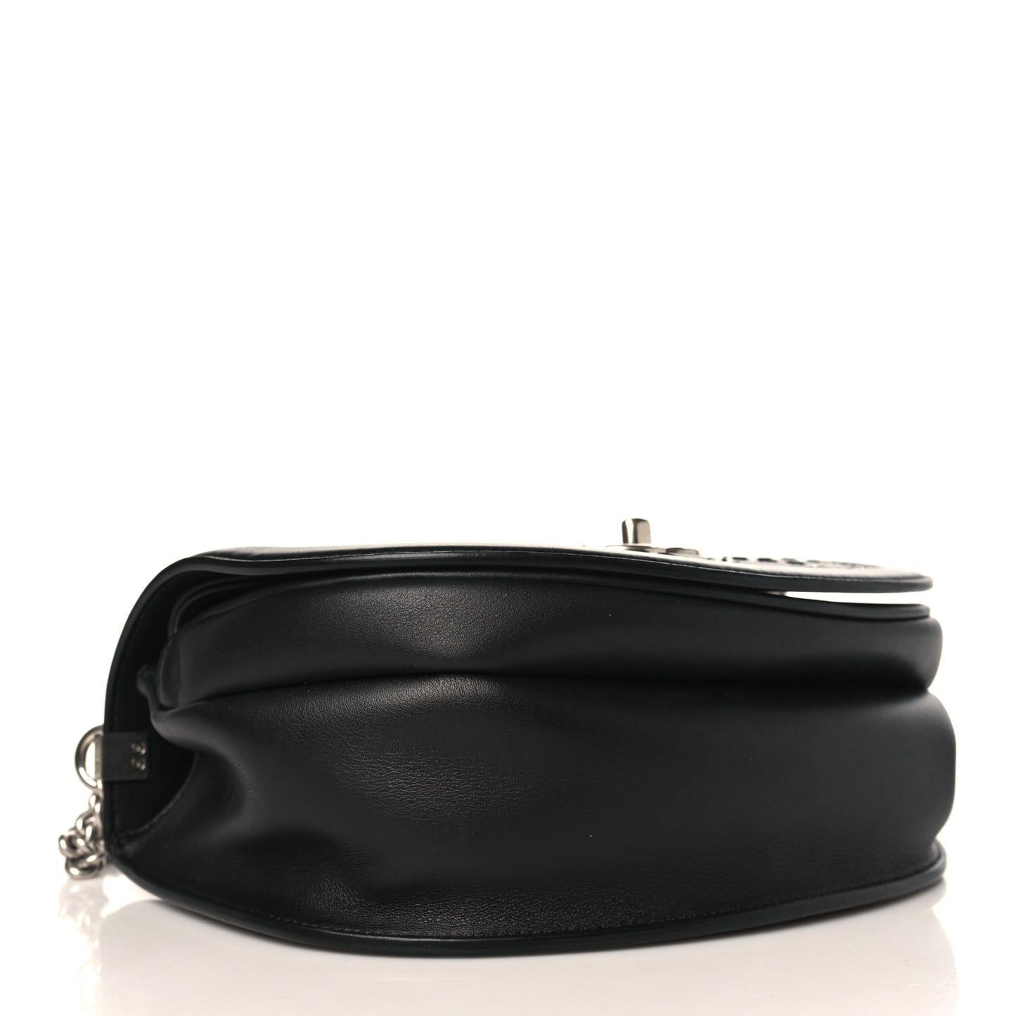 Calfskin Coco Eyelets Small Flap Bag Black