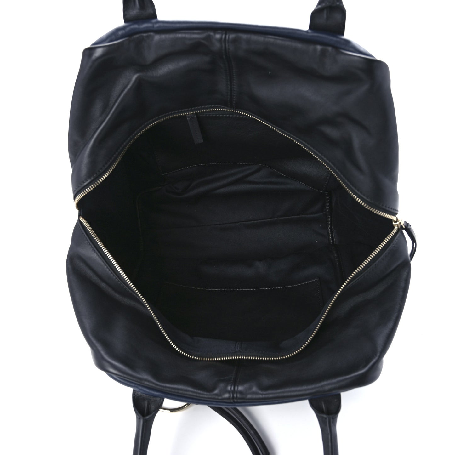 Calfskin Day Dreamer Satchel Black Navy