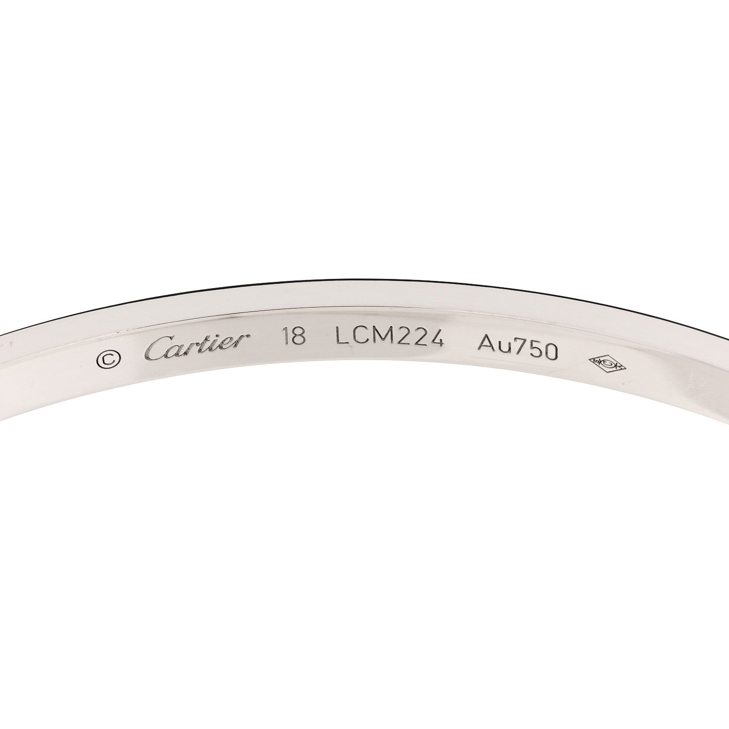 Cartier 18K White Gold Small LOVE Bracelet 18 6 of 8