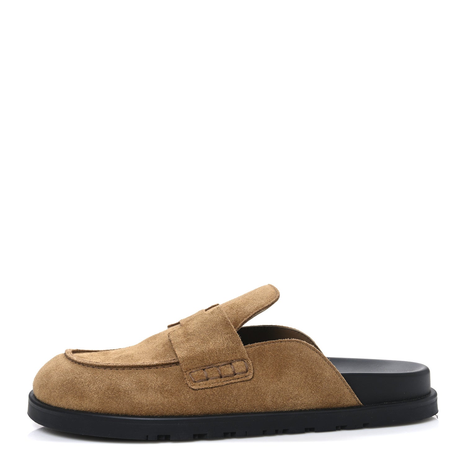 Hermes Suede Calfskin Mens Go Mules 41.5 Brun Fume 1 of 11