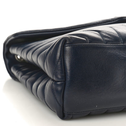 Saint Laurent Calfskin Y Quilted Monogram Medium Loulou Chain Satchel Denim Blue 9 of 10