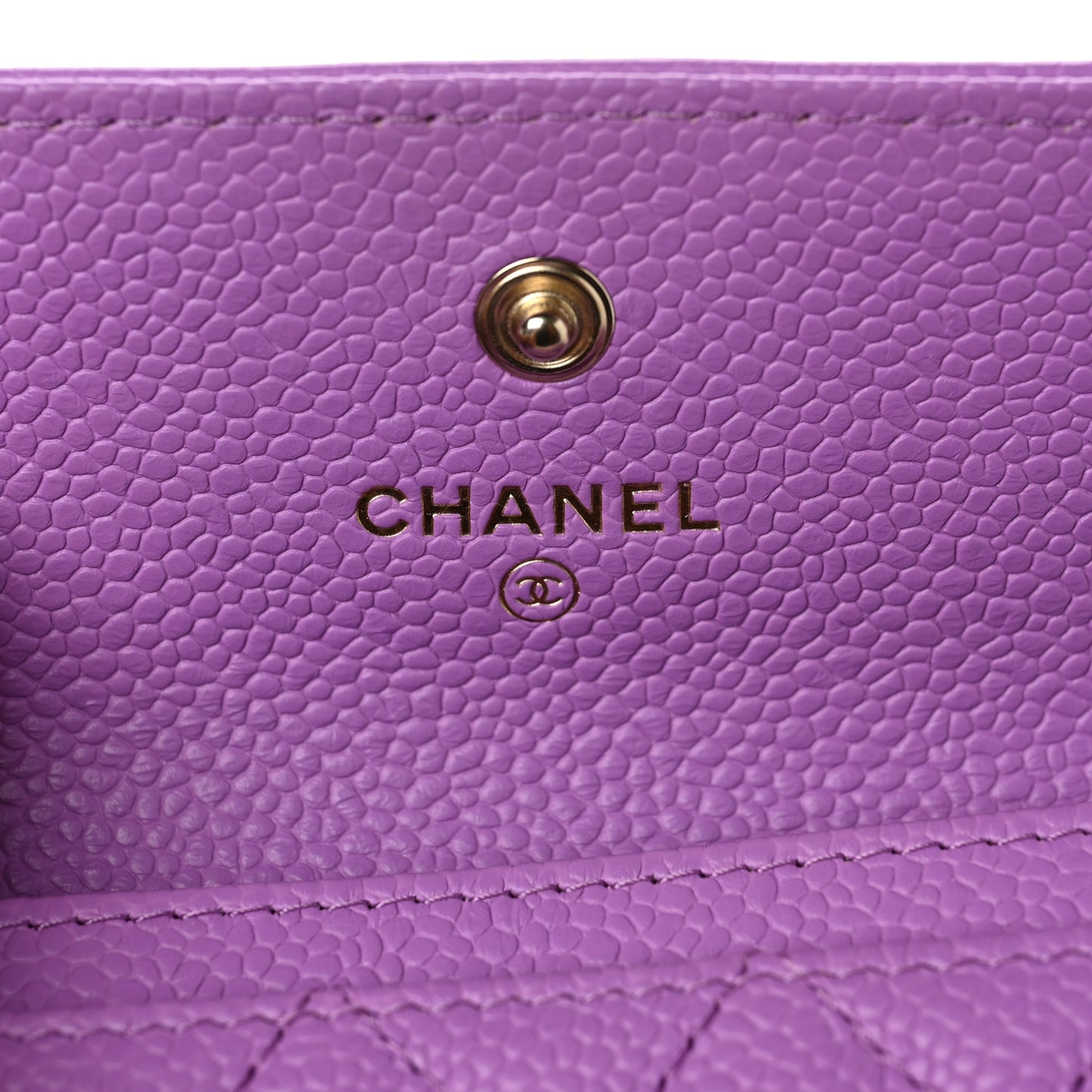 Caviar Quilted Boy Flap Card Holder Purple
