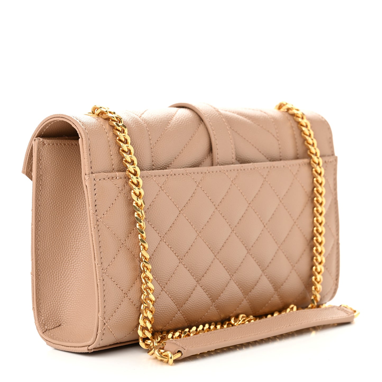 Grain De Poudre Textured Mixed Matelasse Triquilt Small Monogram Satchel Dark Beige