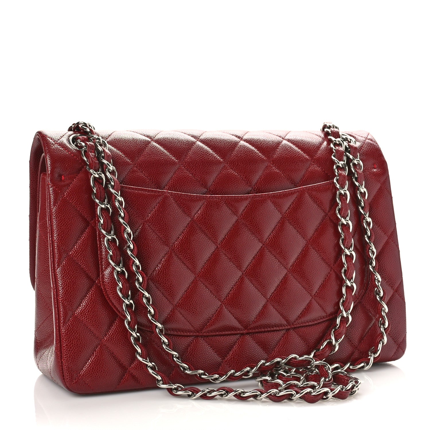 Chanel Caviar Quilted Jumbo Double Flap Burgundy 3 of 11
