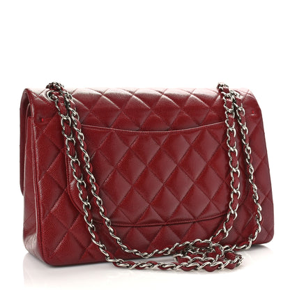 Chanel Caviar Quilted Jumbo Double Flap Burgundy 3 of 11