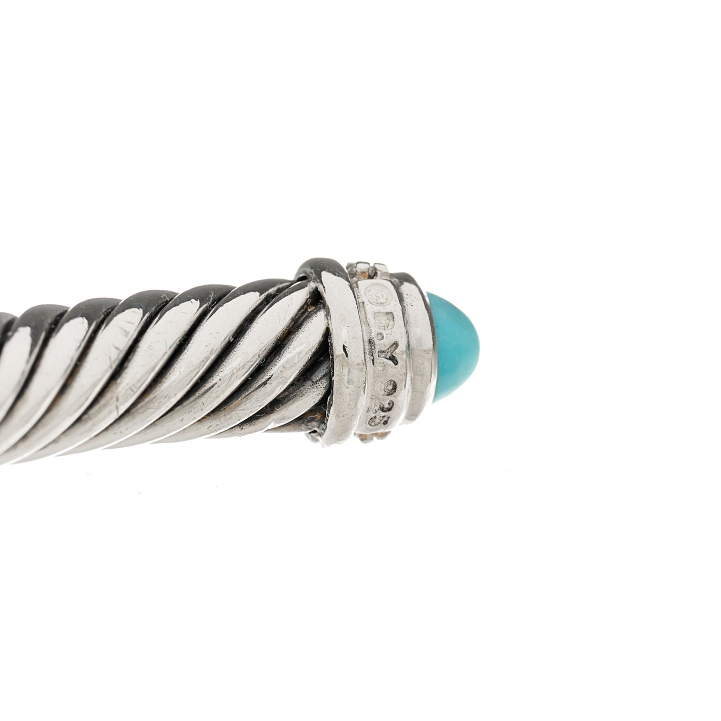 Sterling Silver Diamond Turquoise 5mm Cable Classics Bracelet