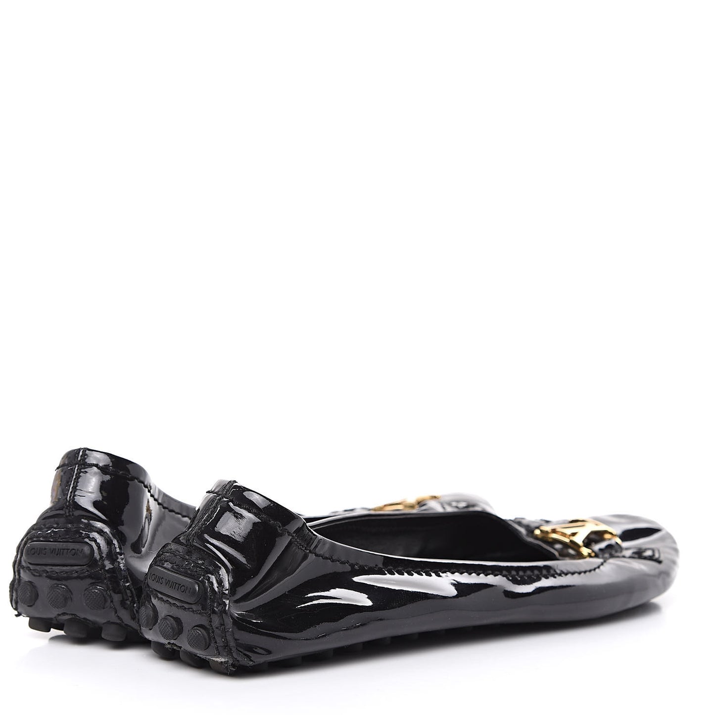 Patent Calfskin Oxford Loafers 42 Black